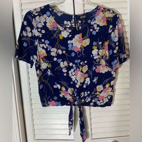 a.n.a. Skirt Set Size Small Navy With Floral Pattern - Picture 8 of 13